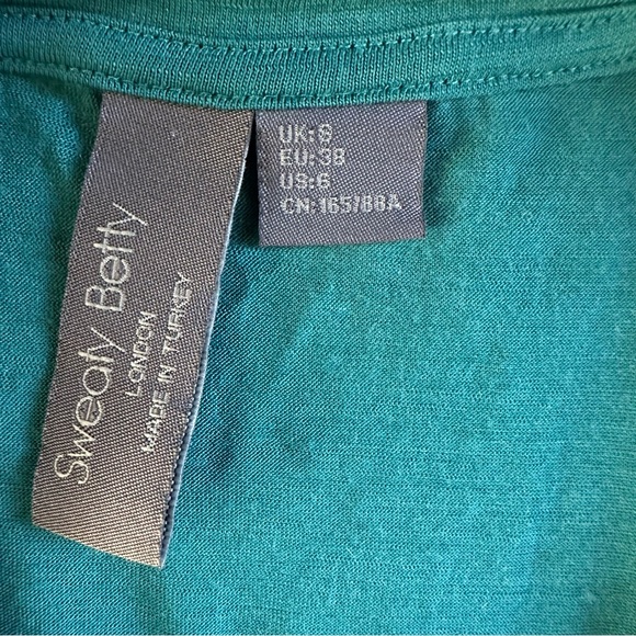 Sweaty Betty Teal Long Sleeve Performance Top Thumbholes Size 8 - Picture 6 of 8
